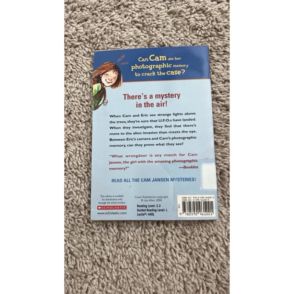 Cam Jansen‎ The Mystery Of The U.F.O. By David A. Adler, Paperback Book